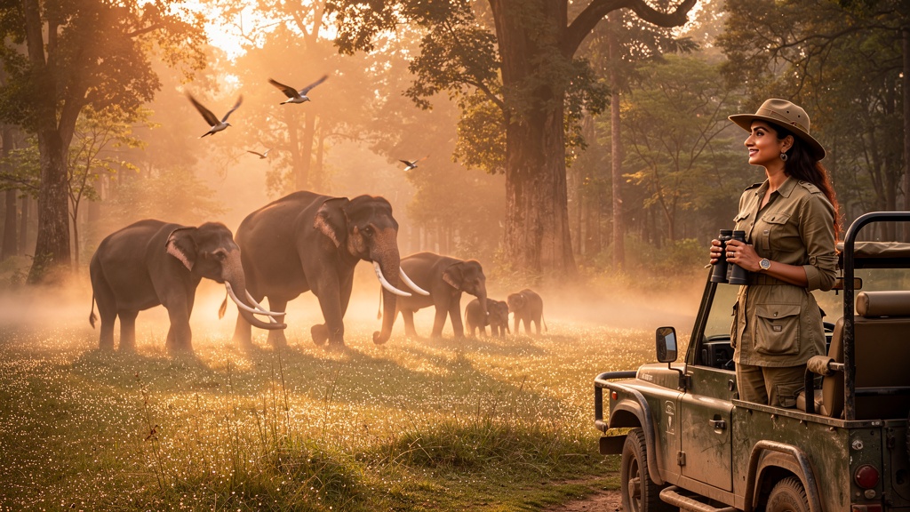 Wild elephants Jim Corbett National Park