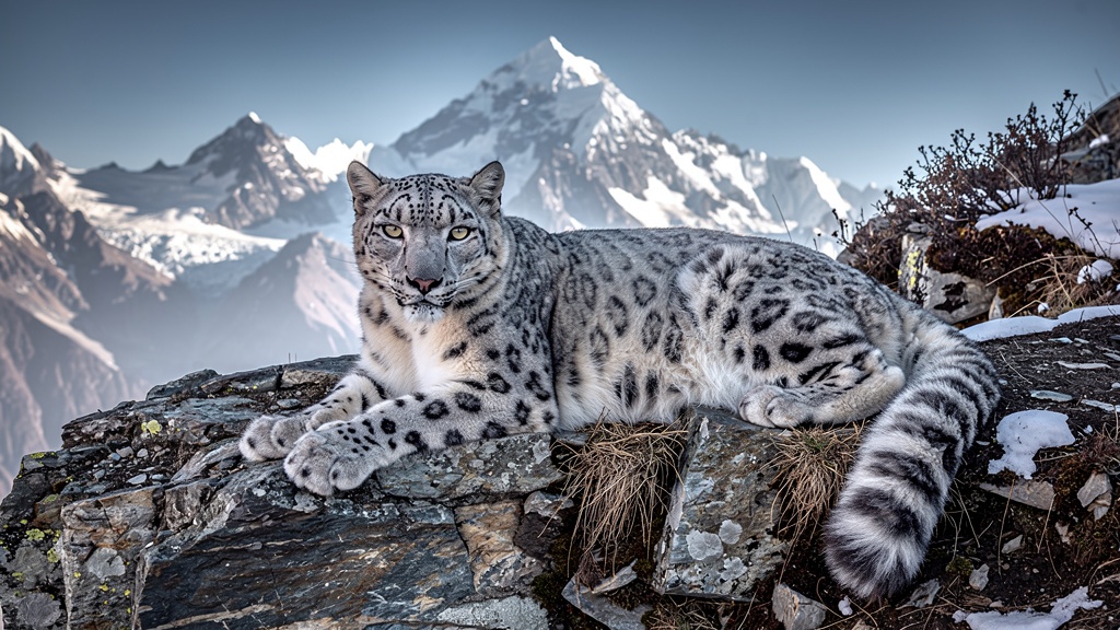 Snow leopard in Uttarakhand Himalayas