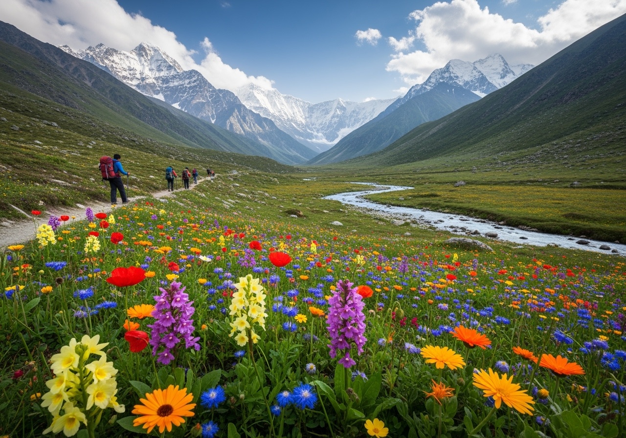 Valley of Flowers National Park in full bloom